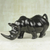 Escultura de caoba, 'Hardy Rhinoceros' - Escultura de rinoceronte de madera de caoba hecha a mano de Ghana