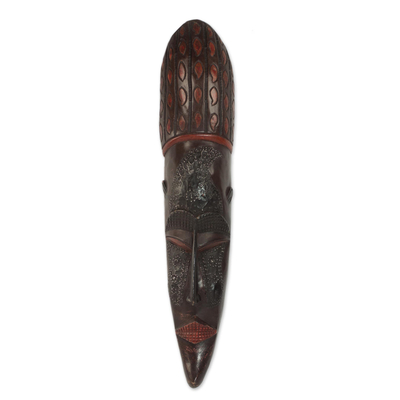 African wood mask, 'Fang Harvest' - Handcrafted African Sese Wood Mask from Ghana