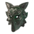 Wood mask, 'Forest Wolf' - Handcrafted Sese Wood Wolf Mask in Green from Ghana (image 2c) thumbail