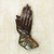 Wood wall sculpture, 'Let Us Pray' - Handcrafted Sese Wood Wall Sculpture of Hands from Ghana thumbail
