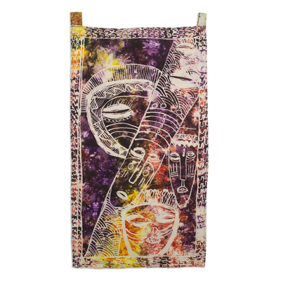 Multicolored Batik Cotton Wall Hanging from Ghana