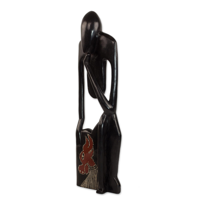 Escultura de madera - Escultura de madera de sesé tallada a mano de Ghana