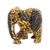 Holzstatuette - Handgefertigte Elefantenstatuette aus Holz und Aluminium aus Ghana