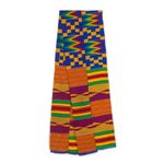 Cotton blend kente cloth scarf, 'Fathia Beauty' (9 inch width) - Handwoven Cotton Blend Kente Cloth Scarf (9 Inch Width)