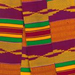 Cotton blend kente cloth scarf, 'Fathia Beauty' (9 inch width) - Handwoven Cotton Blend Kente Cloth Scarf (9 Inch Width)