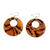 Wood dangle earrings, 'Anaconda' - Sese Wood Snakeskin Motif Dangle Earrings from Ghana (image 2c) thumbail