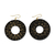 Wood dangle earrings, 'Beautiful Rings' - Handcrafted Round Sese Wood Dangle Earrings from Ghana (image 2c) thumbail
