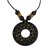 Wood pendant necklace, 'Beautiful Ring' - Handcrafted Sese Wood Circular Pendant Necklace from Ghana (image 2a) thumbail