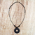 Wood pendant necklace, 'Beautiful Ring' - Handcrafted Sese Wood Circular Pendant Necklace from Ghana (image 2b) thumbail