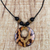 Wood pendant necklace, 'Anaconda' - Sese Wood Snakeskin Motif Pendant Necklace from Ghana (image 2) thumbail
