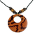 Wood pendant necklace, 'Anaconda' - Sese Wood Snakeskin Motif Pendant Necklace from Ghana thumbail