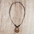 Wood pendant necklace, 'Anaconda' - Sese Wood Snakeskin Motif Pendant Necklace from Ghana (image 2b) thumbail