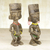 Wood statuettes, 'Fertility Couple' (pair) - Pair of Wood and Recycled Glass Statuettes from Ghana (image 2b) thumbail