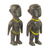 Figuritas de madera, (par) - Par de figuritas de madera de Sese y vidrio reciclado de Ghana