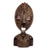 African wood mask, 'Lucky One' - Handcrafted Ghanaian Sese Wood and Aluminum Mask Sculpture