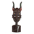 Máscara de madera africana - Máscara africana con cuernos de madera de Sese en soporte de Ghana