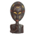 African wood and metal mask sculpture, 'Aburi Wisdom' - Wood and Metal African Mask of Thoughtful Bearded Man thumbail