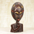 Escultura de máscara africana de madera y metal. - Máscara Africana de Madera y Metal de Hombre Barbudo Reflexivo