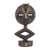 Afrikanische Holzmaske - Handgefertigte afrikanische Sese-Holzmaske auf einem Ständer aus Ghana