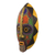 Máscara africana de madera con cuentas - Máscara de madera de caucho africana con cuentas de vidrio reciclado de Ghana