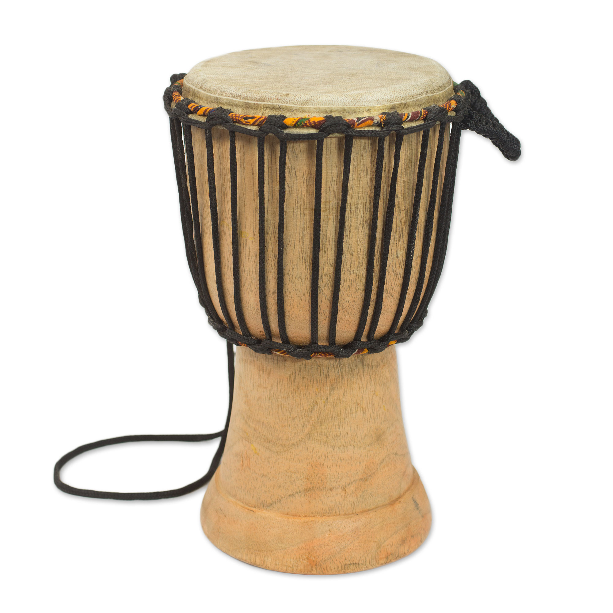 Handcrafted Wood 13 5 Inch Djembe Drum From West Africa Kente