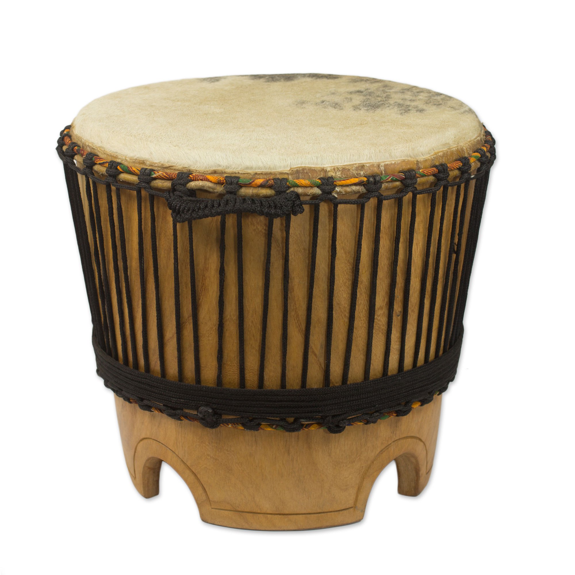 West African Handcrafted Wood Ashiko Table Drum Ashiko NOVICA