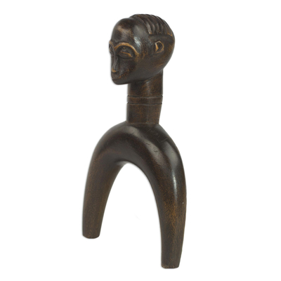 Wood decorative slingshot, 'Guro Man' - Sese Wood Cultural Decorative Slingshot from Ghana
