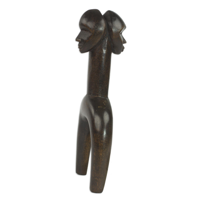 Wood decorative slingshot, 'Dan Fighter' - Sese Wood Cultural Decorative Slingshot from Ghana