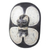 African wood mask, 'Monochrome Shield' - Black and White Hand Carved Sese Wood Guro Shield Mask