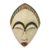 African wood mask, 'White Adesewa' - Artisan Hand Carved Sese Wood White Adesewa Beauty Mask thumbail