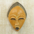 African wood mask, 'Orange Adesewa' - Orange and Black Hand Carved Sese Wood Adesewa Mask (image 2) thumbail