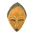 African wood mask, 'Orange Adesewa' - Orange and Black Hand Carved Sese Wood Adesewa Mask thumbail