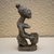 Estatuilla de madera, 'Olumeye' - Estatuilla de madera Yoruba Olumeye Sese tallada a mano de Ghana
