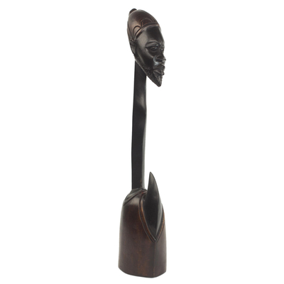 Wood sculpture, 'Alhaji Man' - Sese Wood African Cultural Man Sculpture from Ghana