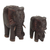 Estatuillas de madera, (par) - Dos estatuillas de elefante marrón de madera de Sese de Ghana