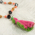 Cotton and recycled plastic pendant necklace, 'Caretaker' - Cotton and Recycled Plastic Pendant Necklace from Ghana (image 2b) thumbail