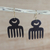 Wood dangle earrings, 'Adinkra Combs' - Comb-Shaped Sese Wood Adinkra Dangle Earrings from Ghana (image 2) thumbail