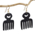 Wood dangle earrings, 'Adinkra Combs' - Comb-Shaped Sese Wood Adinkra Dangle Earrings from Ghana (image 2c) thumbail