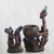 Dekoratives Holzgefäß, 'Olowe Tribute' - Handgeschnitzte Sese Holz Replik dekorativer Krug aus Ghana