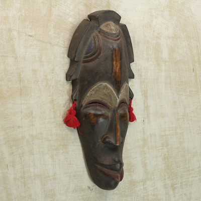 Hand Carved Sese Wood Nhyira Blessings Mask from Ghana - Blessings and ...