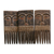 Wood combs, 'Ashanti Wisdom' (set of 3) - Handcrafted Wood Wall Combs (Set of 3)
