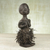Holzskulptur - Skulptur einer Frau aus Ghana aus Sese-Holz und Bast