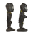 Esculturas de madera, (pareja) - Dos esculturas de madera de Sese y vidrio reciclado de Ghana