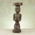 Holzskulptur - Handgefertigte Sese-Holzskulptur einer Yoruba-Frau aus Ghana