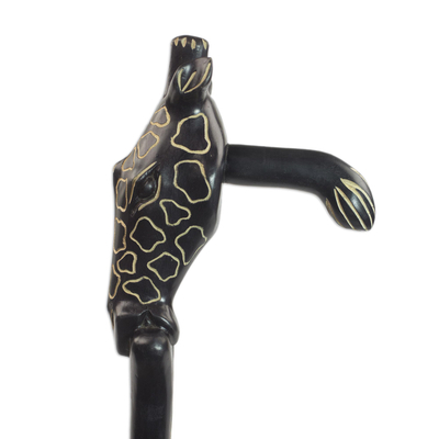 bastón de madera - Bastón de jirafa de madera sese decorativo tallado a mano