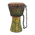 Wood djembe drum, 'Colorful Pebbles' - Hand-Painted Sese Wood Djembe Drum from Ghana