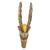 African wood mask, 'Barewa' - Hand Carved Rubberwood Horned Antelope Mask from Ghana thumbail