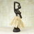 estatuilla de madera - Falda de rafia estatuilla de bailarina de madera de sesé tallada a mano