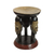 Decorative wood stool, 'Household Family' - Handcrafted Decorative Stool with Face Designs from Ghana (image 2c) thumbail