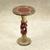 Cedar wood accent table, 'Three Dancers' - Cedar Wood Accent Table in Red and Beige from Ghana (image 2) thumbail